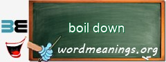 WordMeaning blackboard for boil down